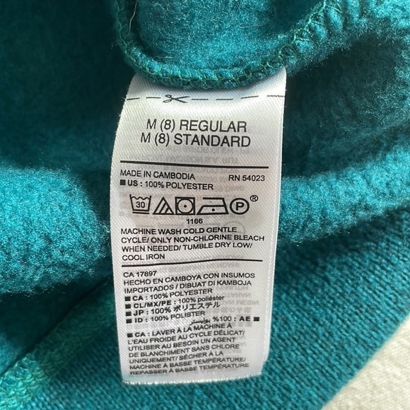 Old Navy Teal Quarter Zip Fleece Size 8 - Picture 6 of 6